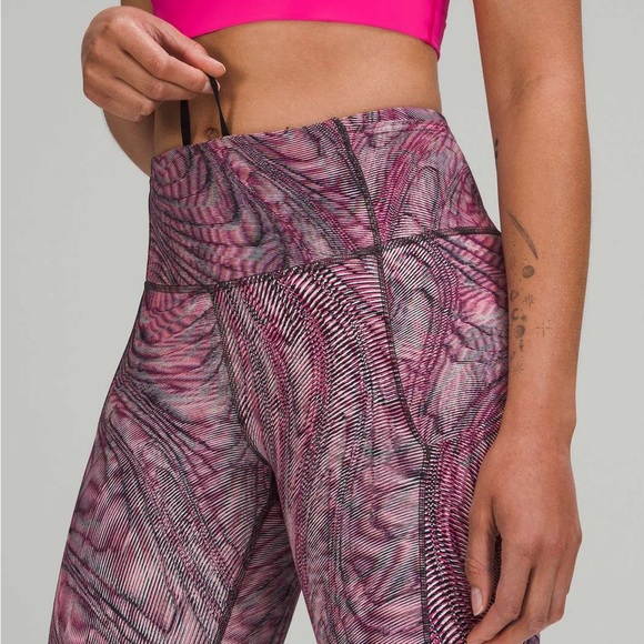 Lululemon Women’s High-Rise Sonic Pink  Reflection Tight Nulux In Size 8 - Picture 3 of 8